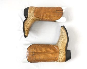 Vintage Panhandle Slim Cowbow Cowgirl Boots Snakeskin Size 6.5