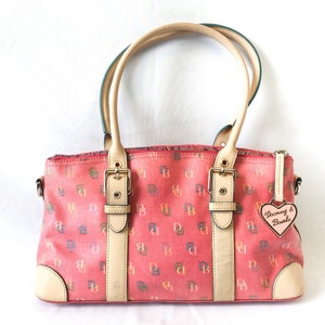 Vintage 00s Dooney and Bourke Pink Leather Rainbow Monogram Top Handle Bag Vintage Y2K Dooney Handbag Etsy Ireland
