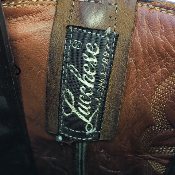 Vintage Lucchese Brown Leather Embroidered Cowboy… - image 8