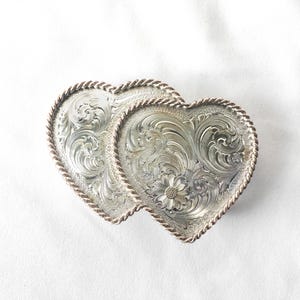 Montana Silversmiths Sterling Silver Plate Western Floral Heart Belt Buckle VTG vintage MONTANA SILVERSMITHS belt buckle WESTERN sterling  main image 4