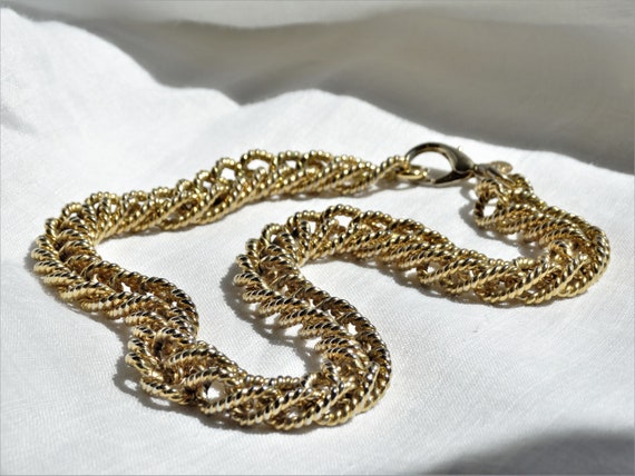 Vintage Estate ERWIN PEARL Chunky Gold Tone Chain… - image 1