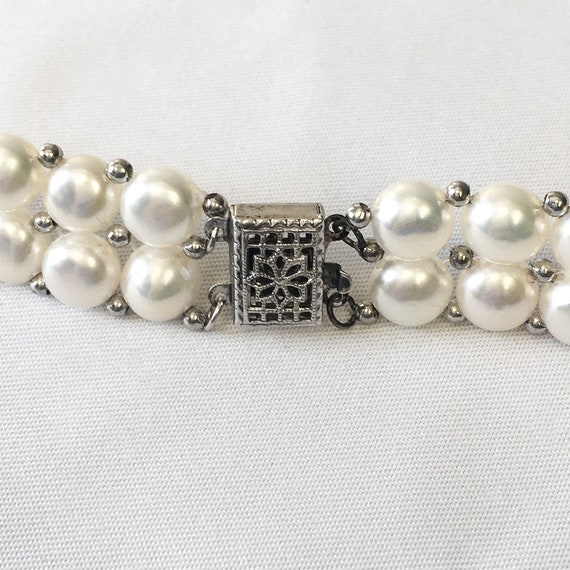 Vintage Inspired Beautiful Button Pearl and Sterl… - image 2
