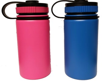 Garrafa de boca larga de aço inoxidável de 12 onças - Personalize com gravação gratuita