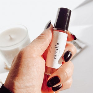 VANILLA+SMOKE Vanilla Perfume Oil Roller On  Vanilla Fragrance Fall Winter Perfume Smoked Vanilla Perfume Oil Coworker Gift Host  "Vainilla