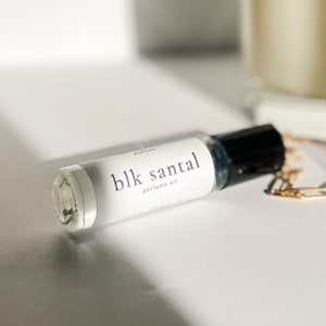 SANTAL + CARDAMOM Perfume Oil Sandalwood Gender Neutral Fragrance for Women Perfume Gift &quot;Blk Santal&quot;