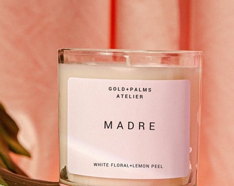MADRE MOM  |  Gardenia White Floral  Scented Candle Mothers Day Mom Gift for Mom Candle christmas gift candle for mom spanish madre