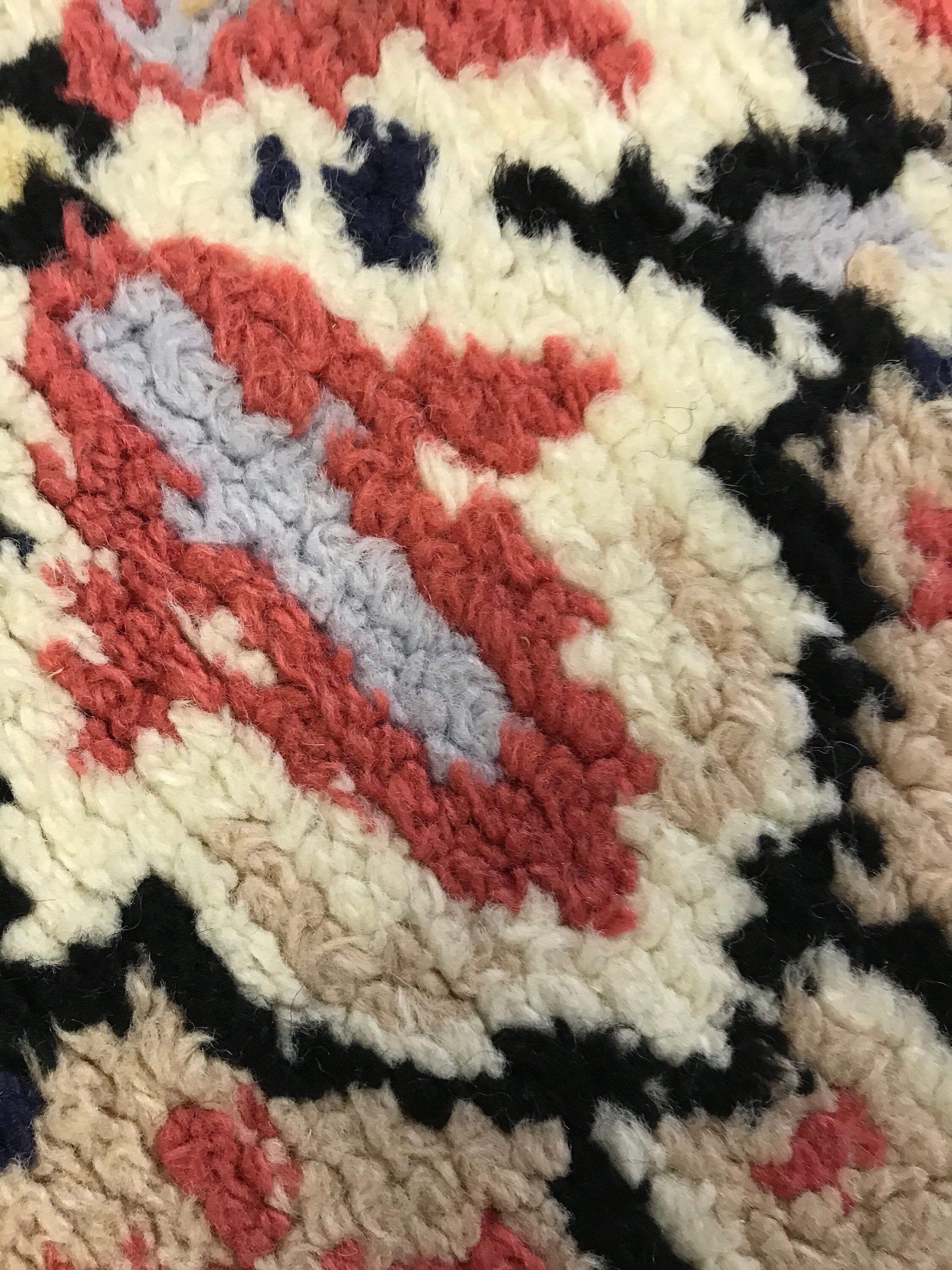 Vintage retro hand made latch hook rug 74 x 45 inch mid Etsy