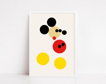 Mickey Mouse cartoon poster | This print is the perfect gift for Mickey Mouse Walt Disney lover | 