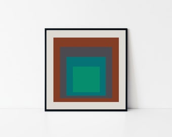 Bauhaus A4//A3 Poster Modern Art Print Josef Albers Interlocked