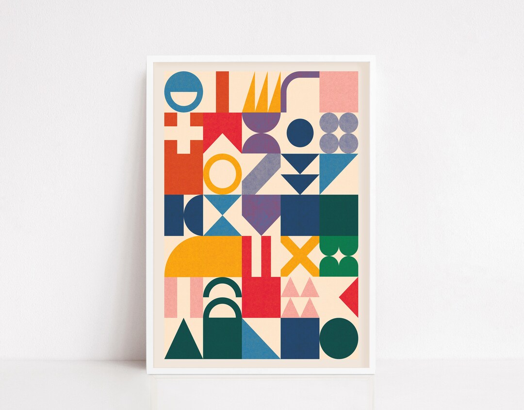 Abstract Geometric Poster / Bauhaus Poster / Mid Century Poster / Art ...