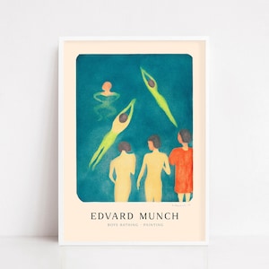 Edvard Munch boys bathing / Edvard Munch poster / Edvard Munch print / vintage poster