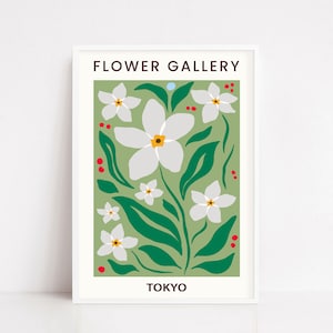 Bloemenmarkt Tokio / bloemenmuurkunst / bloemenprint / bloemenkunstprint