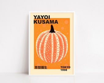 Yayoi Kusama poster, Yayoi Kusama print, Yayoi Kusama exhibition poster,Yayoi Kusama Pumpkin, Japanese poster, Japanese wall art