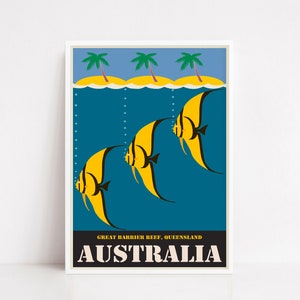 Manifesto dell&#39;Australia / Manifesto della barriera corallina australiana / Manifesto del Queensland / Manifesto della spiaggia / Manifesto tropicale / Manifesto di viaggio