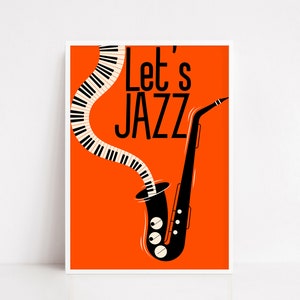 jazz festival music poster | jazz music poster | retro poster | mid century poster