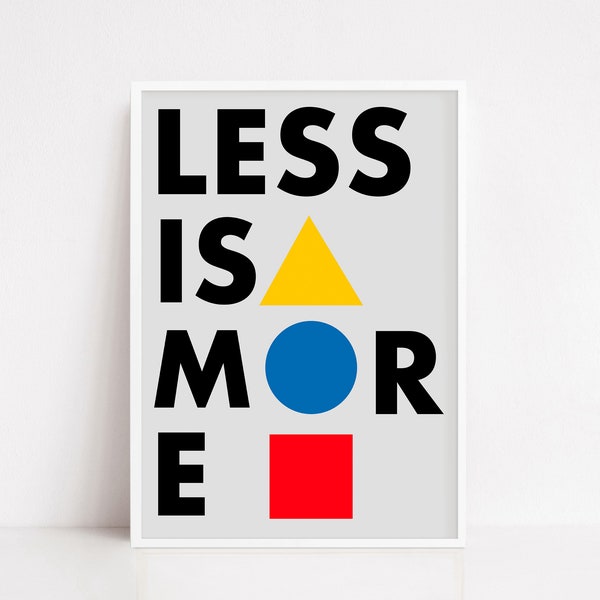 Less is more bauhaus poster | bauhaus print | bauhaus art | bauhaus movement