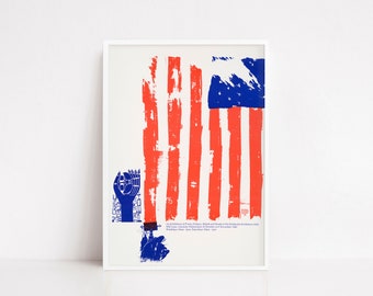 American flag vintage poster | America exhibition print | America gift