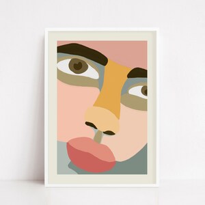 Abstract Face Poster, Abstract wall decor, Abstract Face Artwork, Modern Art, Abstract Face Print, Face Line Art,