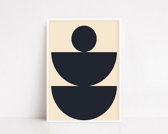 Minimalist Balance Poster – Abstract Geometric Wall Art , Scandi wall art | Modern Mid-Century Home Decor | Japandi Print - modern wall art