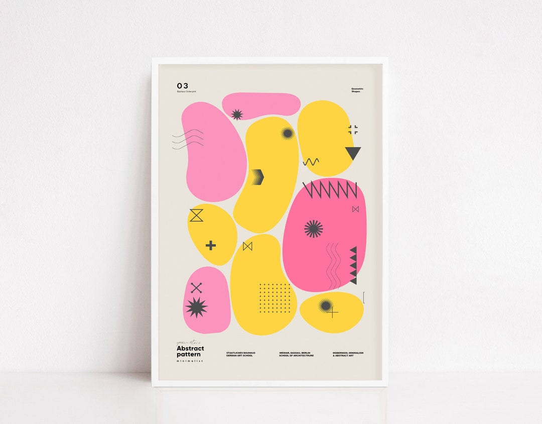 Abstract Geometric Poster / Bauhaus Poster / Mid Century Poster / Art ...