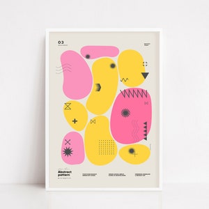 Abstract geometric poster / bauhaus poster / Mid century poster / art print / wall art poster