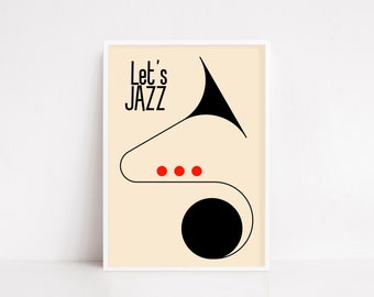 Let&#39;s Jazz poster / music poster / jazz print / music print
