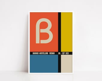 Plakat Bauhausu | Druk Bauhausu | Sztuka ścienna Bauhaus | Projekt Bauhausu |