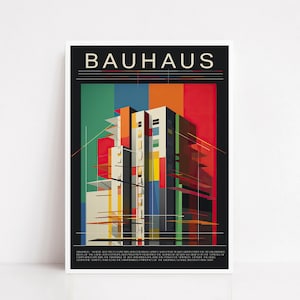 Bauhaus architecture poster / bauhaus poster / bauhaus print / bauhaus design / bauhaus movement poster / bauhaus wall art