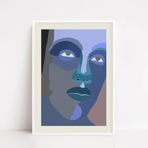 Abstract Face Poster, Abstract wall decor, Abstract Face Artwork, Modern Art, Abstract Face Print, Face Line Art
