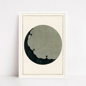 Watanabe Seitei moon poster / Vintage japanese poster / Japandi print  / japanese art