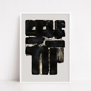Pierre Soulages poster soulages print soulages drawing Soulages exhibition image 1
