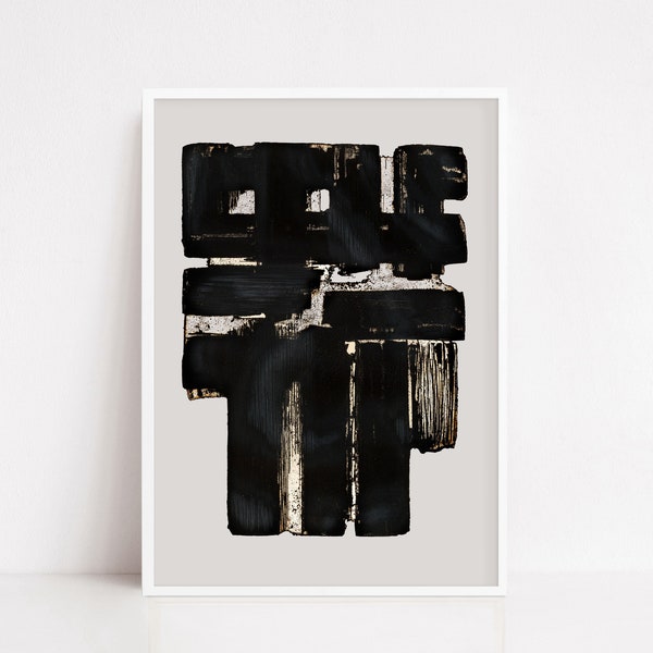 Pierre Soulages poster | soulages print | soulages drawing | Soulages exhibition