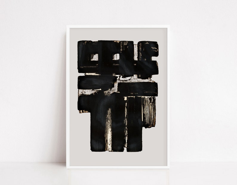 Pierre Soulages poster soulages print soulages drawing Soulages exhibition image 1