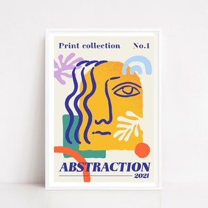 Poster papier découpé / stampa ispirata a Henri Matisse / arte murale matisse