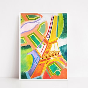 Eiffel Tower Poster – Robert Delaunay Abstract Art Print, Colorful Paris Wall Art, Modernist French Painting - Vintage poster