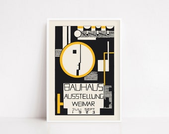 Plakat Bauhausu | Sztuka ścienna Bauhaus | wystrój bauhausu | druk bauhausowy