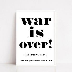 War is over poster print | typography poster | quote poster