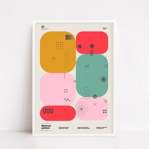 Abstract geometric poster / bauhaus poster / Mid century poster / art print / wall art poster