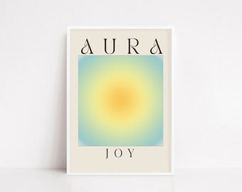 Aura Joy poster | Angel number poster | Gradient poster | Gradient wall art | Spiritual poster | Aura poster print | mental health print