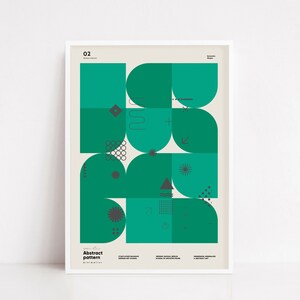 Abstract geometric poster / bauhaus poster / Mid century poster / art print / wall art poster