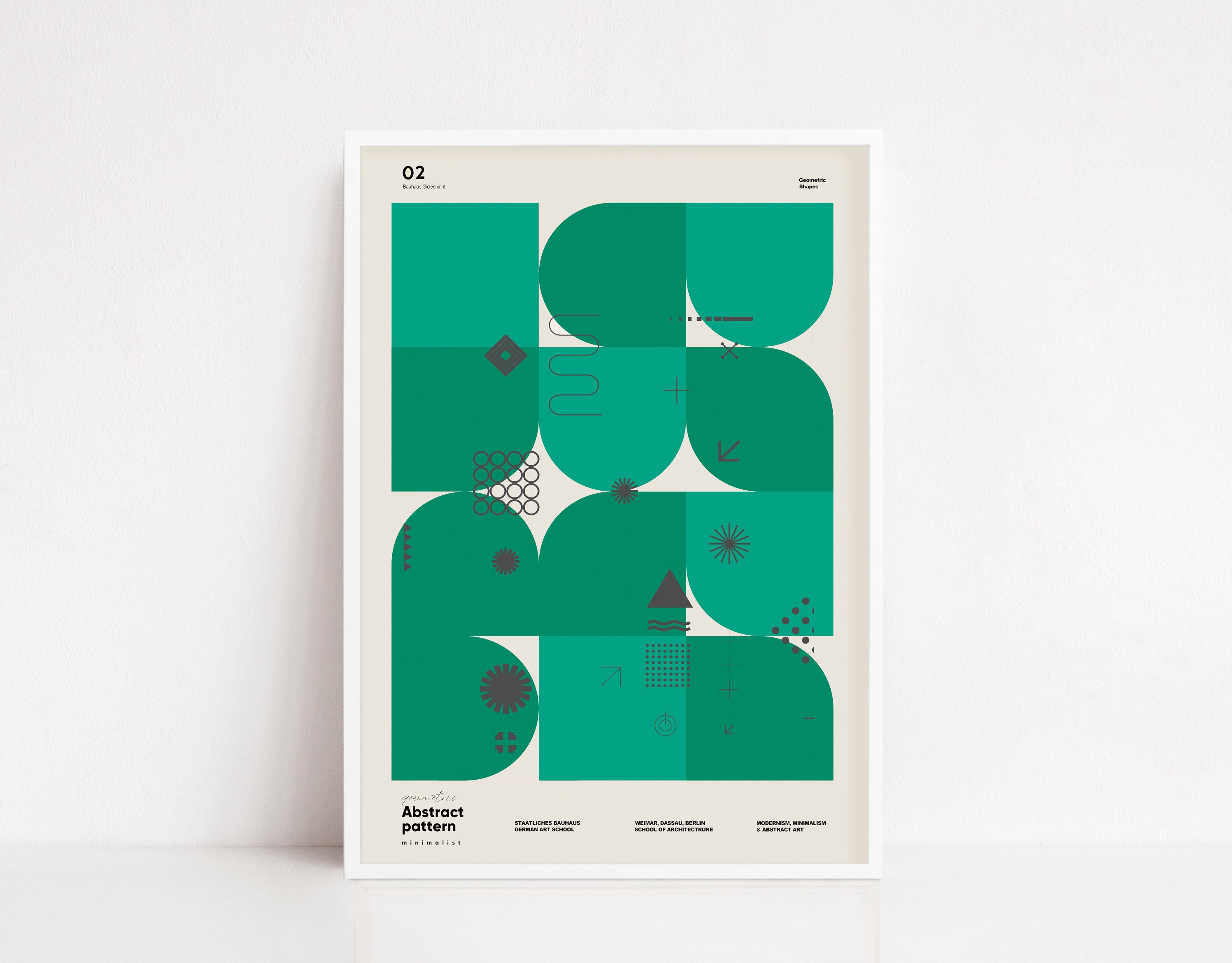 Abstract geometric poster / bauhaus poster / Mid century poster / art print / wall art poster
