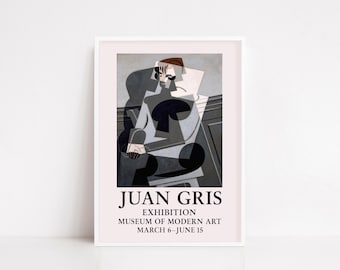 Juan Gris Exhibition Poster – Vintage exhibition poster – Cubist Art Wall Decor –  20th Century Modernism – Juan Gris Artwork