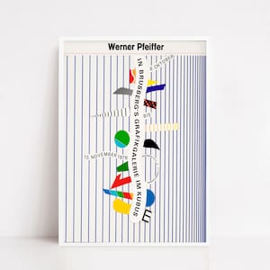 Werner Pfeiffer vintage Plakat | Vintage Druck | Ausstellungsplakat Druck | Kunst-Plakat