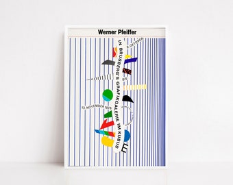 Werner Pfeiffer vintage Plakat | Vintage Druck | Ausstellungsplakat Druck | Kunst-Plakat