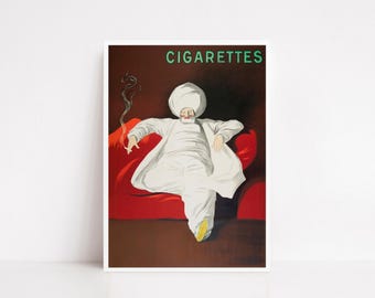 Leonetto Cappiello Cigarettes Poster - Vintage French Advertising Print - Classic Tobacco Art - Retro Wall Decor - Art Nouveau  Illustration