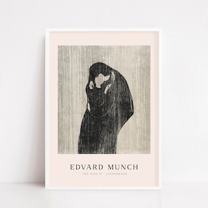 Edvard Munch the kiss / Edvard munch poster / Edvard munch print / vintage poster / art poster