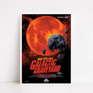 NASA galactic graveyard poster / NASA print / NASA illustration / nasa gift / nasa space poster