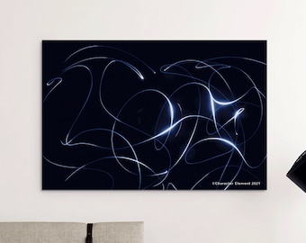 Light in Motion 1 téléchargement numérique, impression de lumière bleue, lumière LED bleue, image abstraite, lumière abstraite, photographie créative, cadeau d'artiste