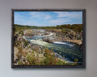 Great Falls National Park Landscape Digital Download Photo, River Picture, Rapids River, Sterling Virginia, Potomac River, Water Landscape