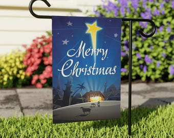 Drapeau du jardin de Jésus joyeux Noël